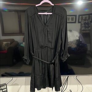 Simply Vera Vera Wang Black Long Sleeve Belted Dress